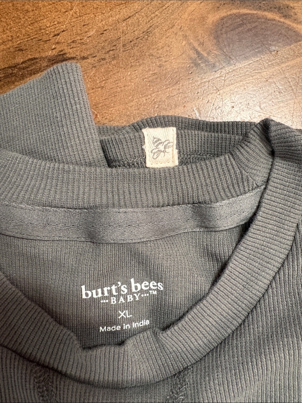 Burt's Bees Baby Women's Gray Long-Sleeve Thermal Pajama Top Organic Cotton